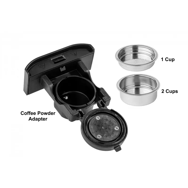 TORNADO TCM7042-GS | 5-in-1 Multi-Capsule Coffee Machine, Capsule coffee machine, 1.5 L, Coffee capsule, Ground coffee, 1350 W, Black