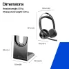 HP Poly Voyager Focus 2-M USB-C-C Headset USB-C/A Adapter Charging Stand