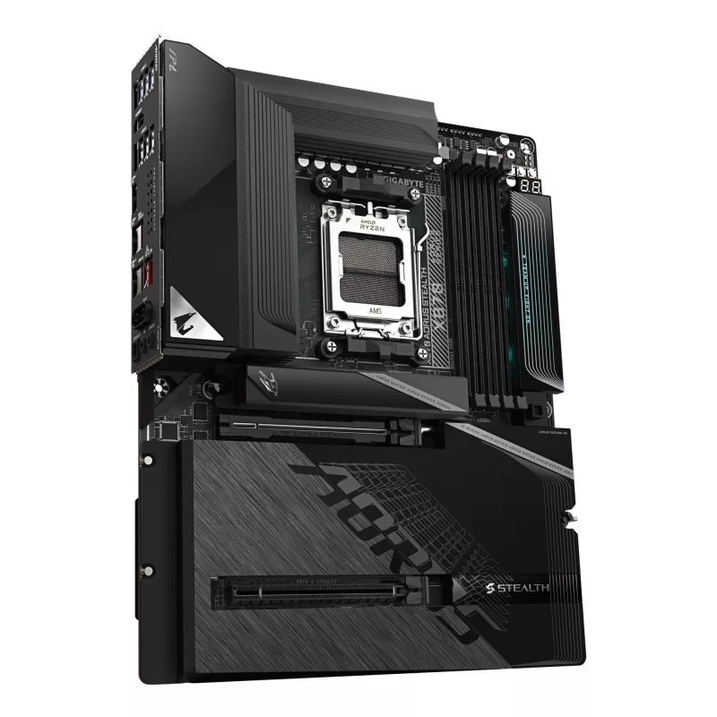 GIGABYTE X870 AORUS STEALTH Motherboard - Supports AMD Ryzen 9000 CPUs, 16+2+2 Phases Digital VRM, up to 8200Hz DDR5 (OC), 2xPCIe 5.0 + 2xPCIe 4.0, Wi-Fi 7, 5 GbE LAN, USB 4