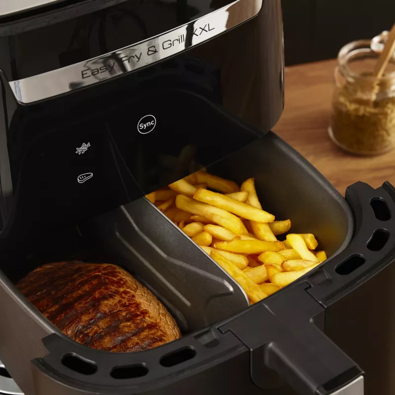 Hot air fryer Tefal Easy Fry & Grill EY8018 6.5 L 1.5 kg 1830 W touch LCD black stand-alone