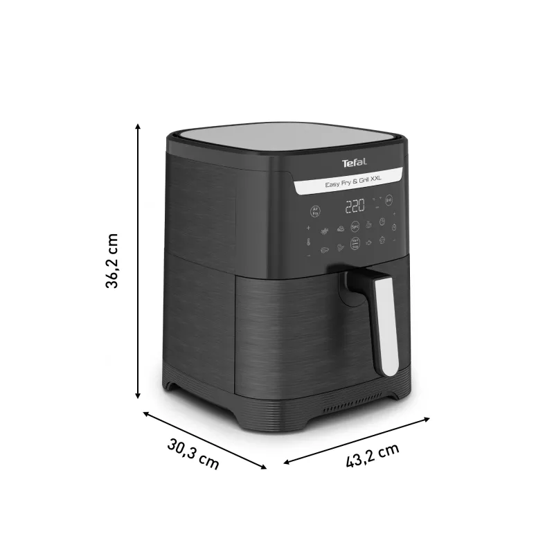 Hot air fryer Tefal Easy Fry & Grill EY8018 6.5 L 1.5 kg 1830 W touch LCD black stand-alone