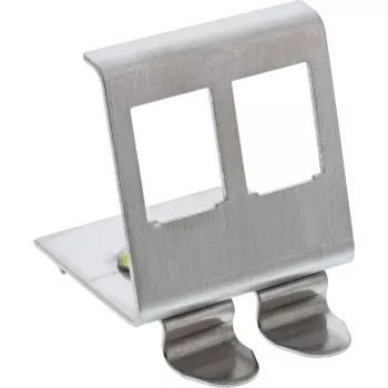 InLine Keystone Mounting for DIN rail, 2-port, metal