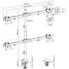 InLine Desk Bracket for 4x TV / LED / TFT Display up to 81cm 32 inch max. 9kg