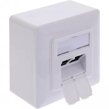 Socket-outlet InLine 76842A 2 x RJ-45 White Networking Cable Cat 6a