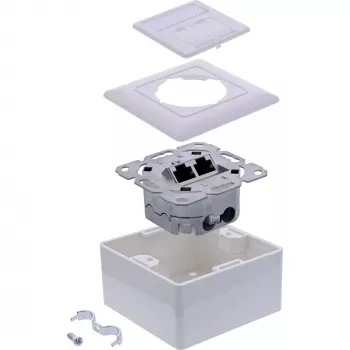 Socket-outlet InLine 76842A 2 x RJ-45 White Networking Cable Cat 6a