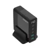 Mobile device charger Sitecom CH-1004 — Universal AC indoor charger, 100–240V input, up to 20V output, 3× USB-C, black