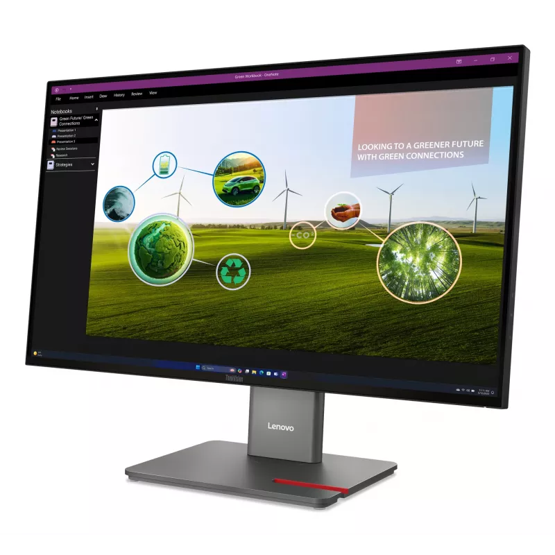 Lenovo ThinkVision P27Q-40 Monitor, 68.6 cm (27 inch), 2560 x 1440 pixels, Quad HD, LED, 6 ms, Black