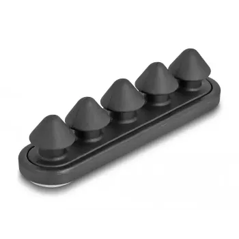 Cable holder DeLOCK 18444 black self-adhesive 5 feed-throughs set of 2