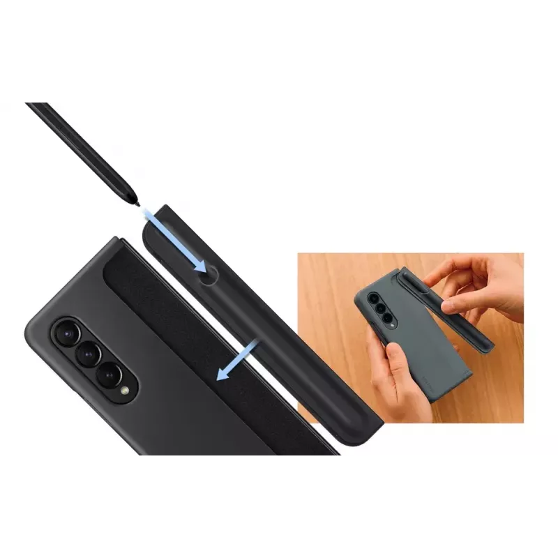 Mobile phone case cover Samsung EF-OF93PCBEGWW for Galaxy Z Fold4, black, desk-stand