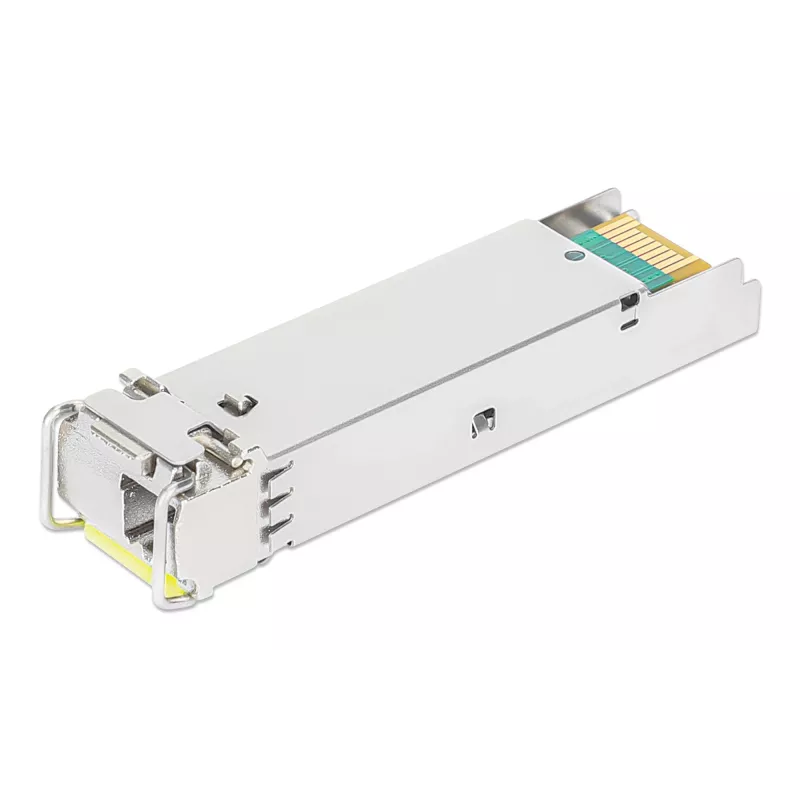 Intellinet Gigabit Fiber WDM Bi-Directional SFP Optical Transceiver Module 1000Base-BX-D (LC) Single-Mode Port, 120 km (75 mi.), BiDi WDM (RX1490/TX1550), MSA-compliant for Maximum Compatibility, Silver