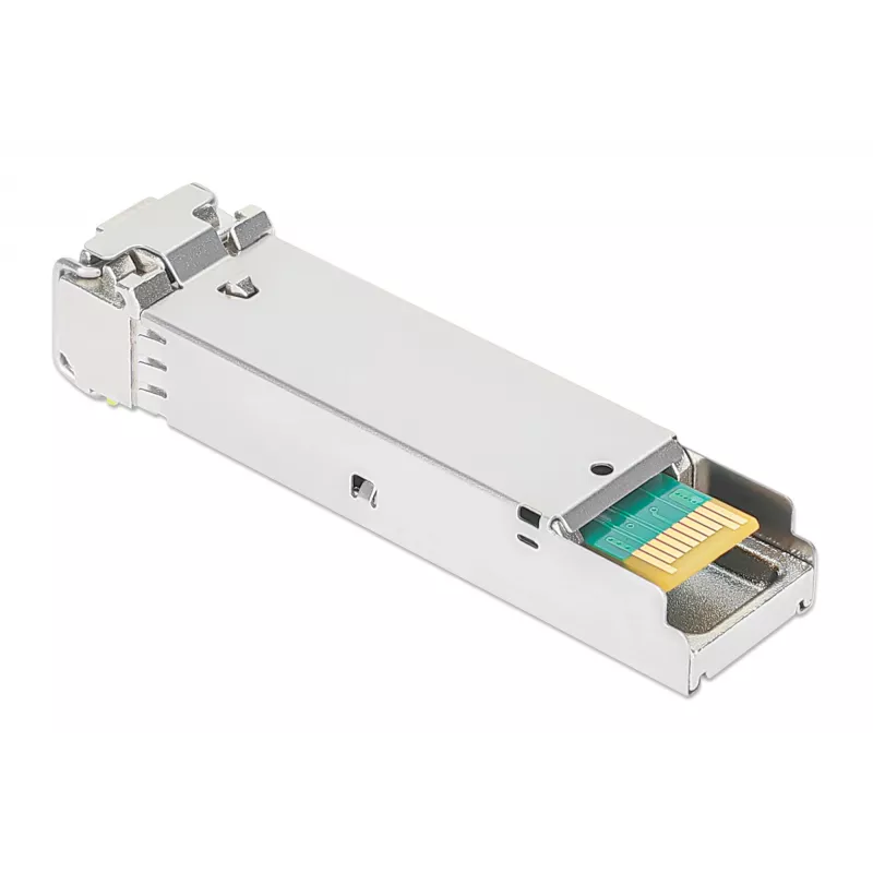 Intellinet Gigabit Fiber WDM Bi-Directional SFP Optical Transceiver Module 1000Base-BX-D (LC) Single-Mode Port, 120 km (75 mi.), BiDi WDM (RX1490/TX1550), MSA-compliant for Maximum Compatibility, Silver