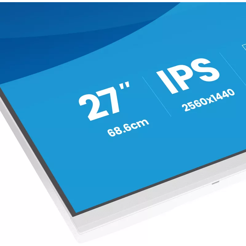 27 inch IIYAMA ProLite XB2797QSU-W1 IPS Quad HD (2560x1440) LED monitor, 178° viewing, USB 3.2 hub, speakers, VESA, height adjustable, white