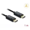 DELOCK Coaxial DisplayPort cable 16K 60 Hz 80 Gbps braided coating 1 m, DisplayPort to DisplayPort, black