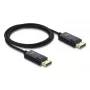 DELOCK Coaxial DisplayPort cable 16K 60 Hz 80 Gbps braided coating 1 m, DisplayPort to DisplayPort, black