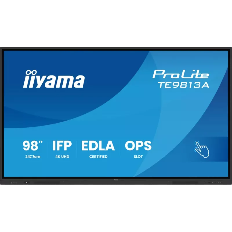 iiyama TE9813A-B2AG 97.5 inch 4K UHD Interactive Flat Panel with Android 14, Wi-Fi 6E, 40-Point Touch, 24/7