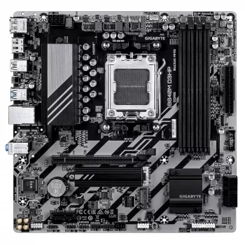 GIGABYTE B840M D3HP Motherboard - AMD Ryzen 9000 CPUs, 8+2+2 Phases VRM, up to 8200MHz DDR5(O.C), 2xPCIe 4.0 M.2, 1GbE LAN, USB 3.2 Gen 2