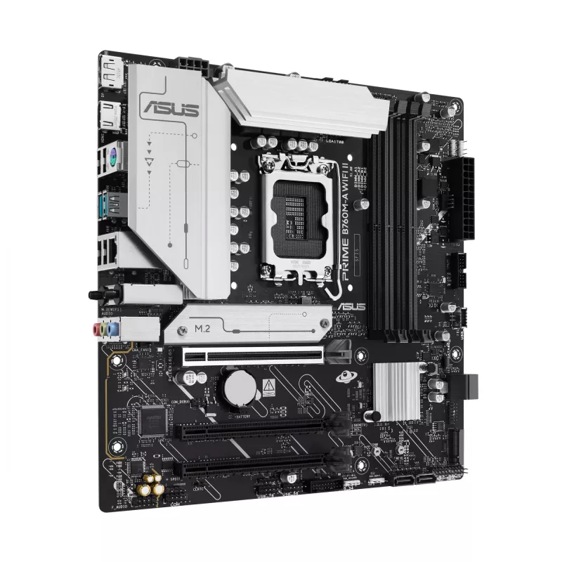 Motherboard ASUS PRIME B760M-A WIFI II micro ATX, Intel B760, LGA 1700, DDR5, 4 DIMM slots, up to 256 GB, Wi‑Fi 6E, 2.5Gb Ethernet