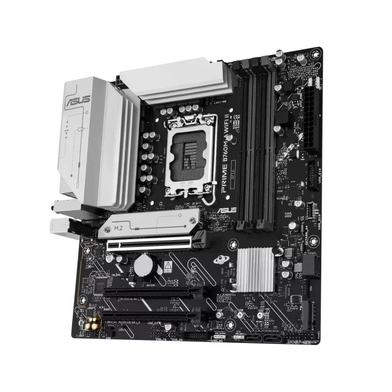 Motherboard ASUS PRIME B760M-A WIFI II micro ATX, Intel B760, LGA 1700, DDR5, 4 DIMM slots, up to 256 GB, Wi‑Fi 6E, 2.5Gb Ethernet