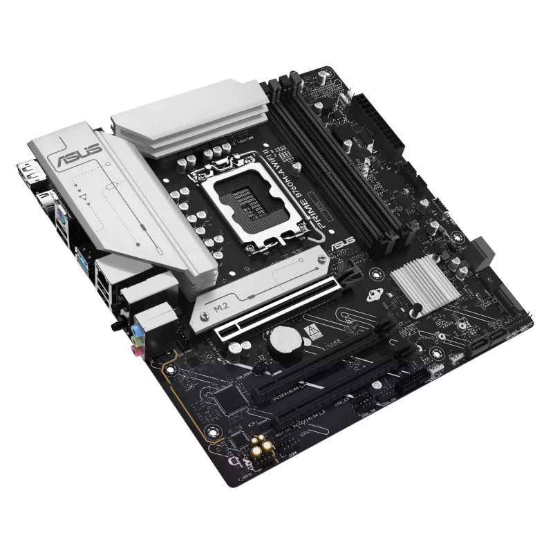 Motherboard ASUS PRIME B760M-A WIFI II micro ATX, Intel B760, LGA 1700, DDR5, 4 DIMM slots, up to 256 GB, Wi‑Fi 6E, 2.5Gb Ethernet