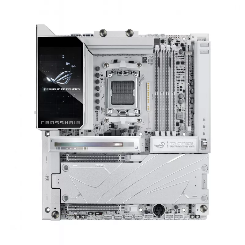 Motherboard ASUS ROG CROSSHAIR X870E GLACIAL — AMD X870E, Socket AM5, E-ATX, DDR5, up to 256 GB, Wi‑Fi 7, 10Gb Ethernet