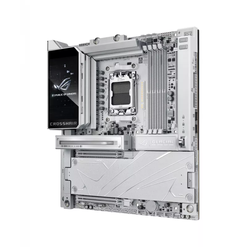 Motherboard ASUS ROG CROSSHAIR X870E GLACIAL — AMD X870E, Socket AM5, E-ATX, DDR5, up to 256 GB, Wi‑Fi 7, 10Gb Ethernet
