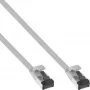 InLine Patch cable flat, U/FTP, Cat.8.1, TPE halogen-free, grey, 0.5m