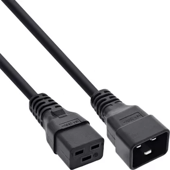 InLine power cable C19 / C20 3-pin IEC male / female black 7.5m