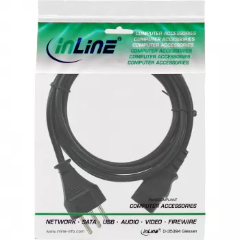 InLine power cable, Switzerland, black, 1m