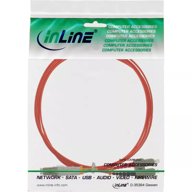 InLine Fiber Optical Duplex Cable LC/SC 50/125µm OM2 0.5m