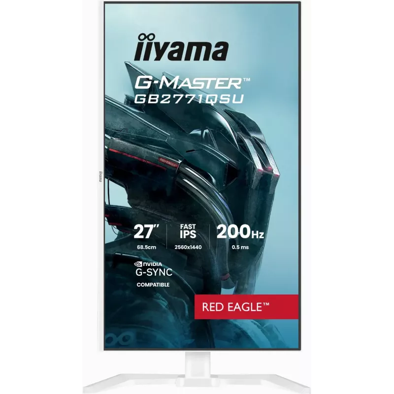 27 inch iiyama G-MASTER GB2771QSU-W1 monitor, 2560×1440 WQHD, Fast IPS, 2 ms, USB 3.2 hub, speakers, VESA, height adjustable (white)