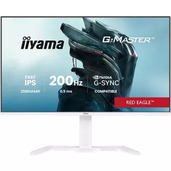 27 inch iiyama G-MASTER GB2771QSU-W1 monitor, 2560×1440 WQHD, Fast IPS, 2 ms, USB 3.2 hub, speakers, VESA, height adjustable (white)