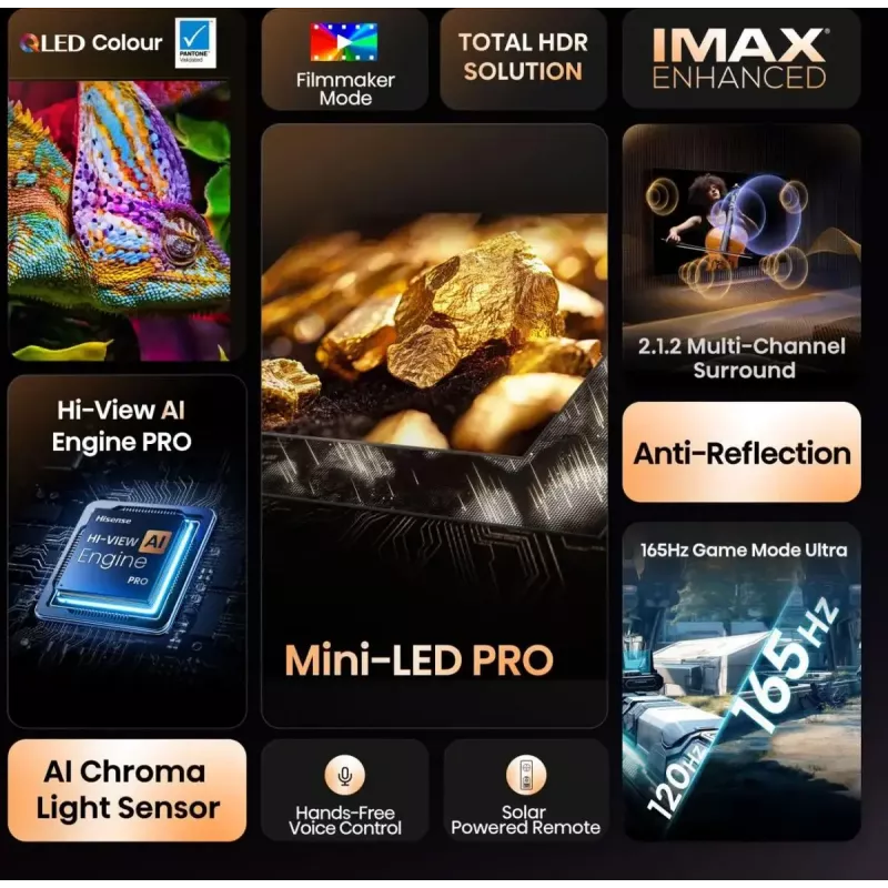 Hisense U7Q PRO 85U7Q PRO 2.16 m (85 inch) 4K Ultra HD Smart TV Wi-Fi Black 500 cd/m²