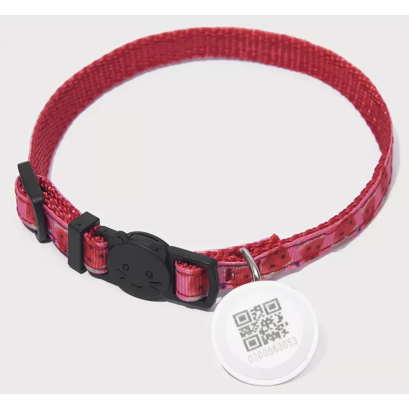 Standard pet collar Catlink CL-UTS-01 — universal dog and cat collar, includes 2 RFID tags, Green/Red