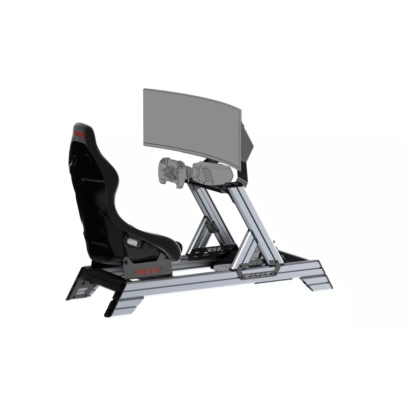 Res-Tech SMART COCKPIT + GT SEAT (BUNDLE), Racing cockpit, Black, Grey, Acrylonitrile butadiene styrene (ABS), Aluminium, 52 kg, Italy