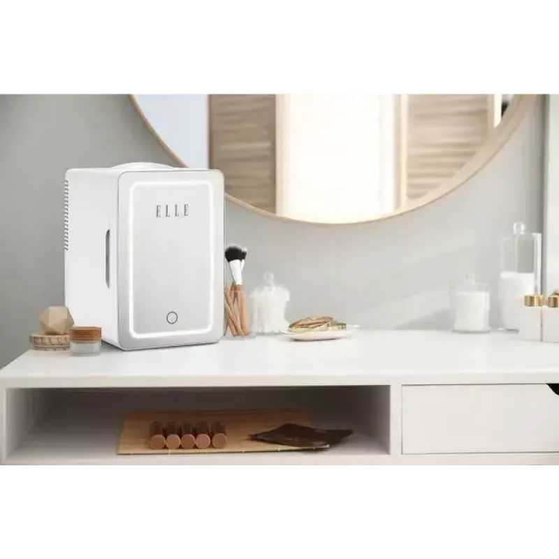 Mini fridge with LED makeup mirror Elle ESDAF01WHEU 6 L white