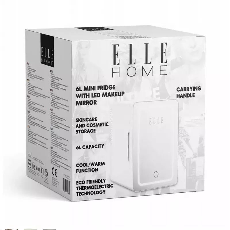 Mini fridge with LED makeup mirror Elle ESDAF01WHEU 6 L white