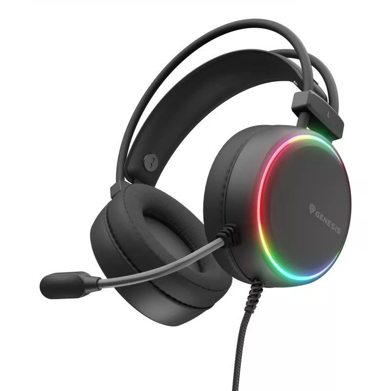 Headset Genesis NSG-2307 wired gaming headphones, circumaural, 20–20000 Hz, 2.2 m cable, black