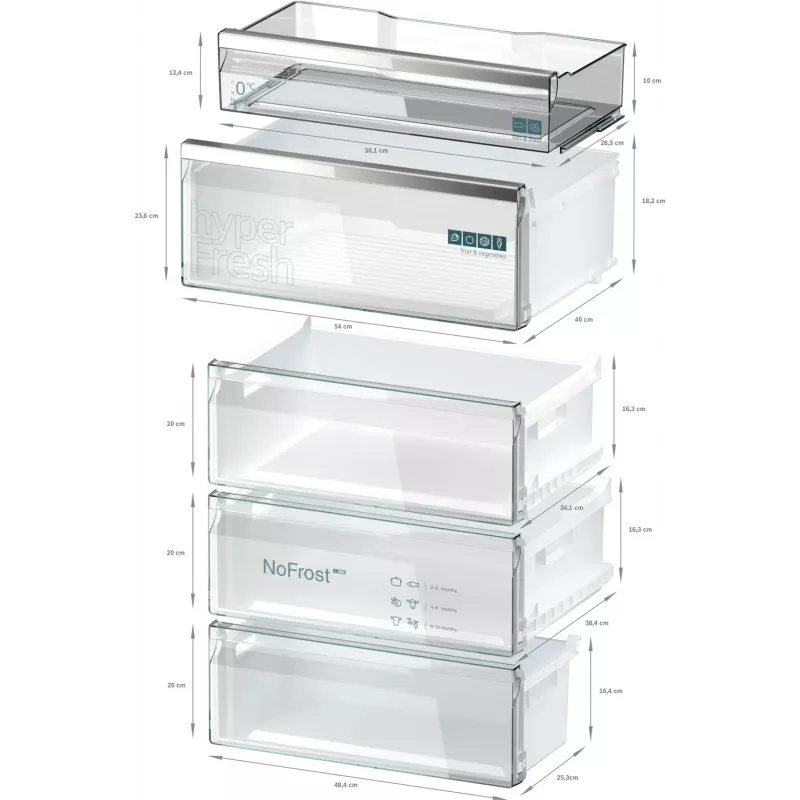 Siemens iQ500 KG49N4XAF fridge-freezer Freestanding 440 L Black