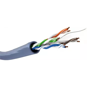 Network cable GOOBAY 96096 Cat6a U/UTP on reel, 100 m, blue