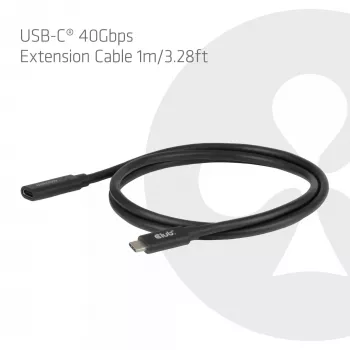 USB-C 40Gbps Extension Cable 1 m — club 3d, USB C to USB C, Black