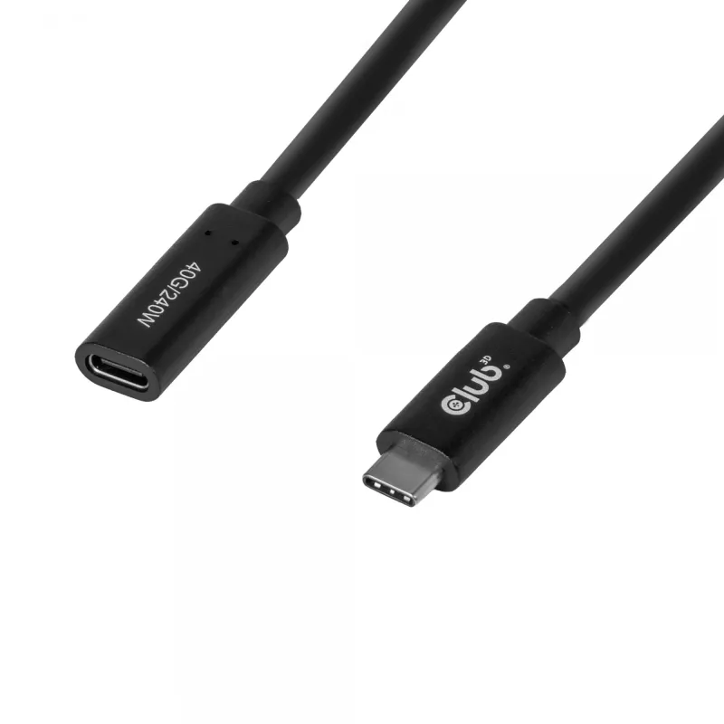 USB-C 40Gbps Extension Cable 1 m — club 3d, USB C to USB C, Black