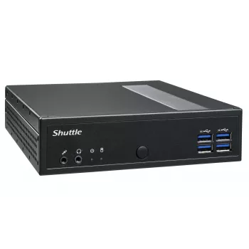 Shuttle XPC slim Barebone DL40N, Intel N150, 1x DDR5, 2x LAN (2x 2.5Gbit), 2xCOM,1xHDMI,1xDP, 1x VGA, fanless, 24/7 permanent operation