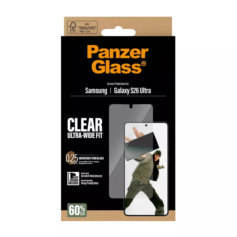 PanzerGlass ® Screen Protector Samsung Galaxy S26 Ultra | Ultra-Wide Fit w. EasyAligner