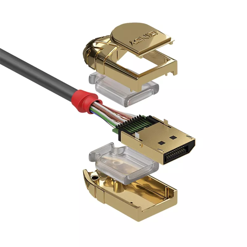 Lindy 2m DisplayPort 1.4 Cable, Gold Line, 2 m, DisplayPort, DisplayPort, Male, Male, 3840 x 2160 pixels