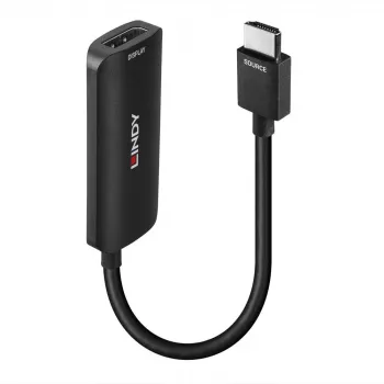 Lindy HDMI 8K60 to DisplayPort 1.4 Converter, 0.157 m, HDMI Type A (Standard), DisplayPort, Male, Female, Straight