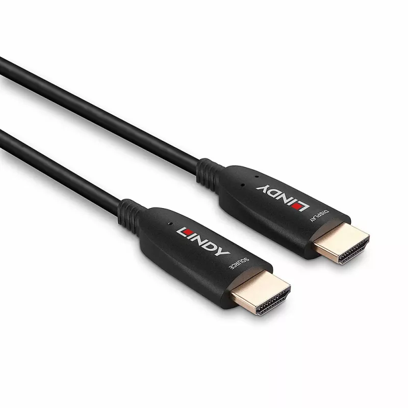 Lindy 60m Fibre Optic Hybrid HDMI 8K60 Cable, 60 m, HDMI Type A (Standard), HDMI Type A (Standard), 48 Gbit/s, Black