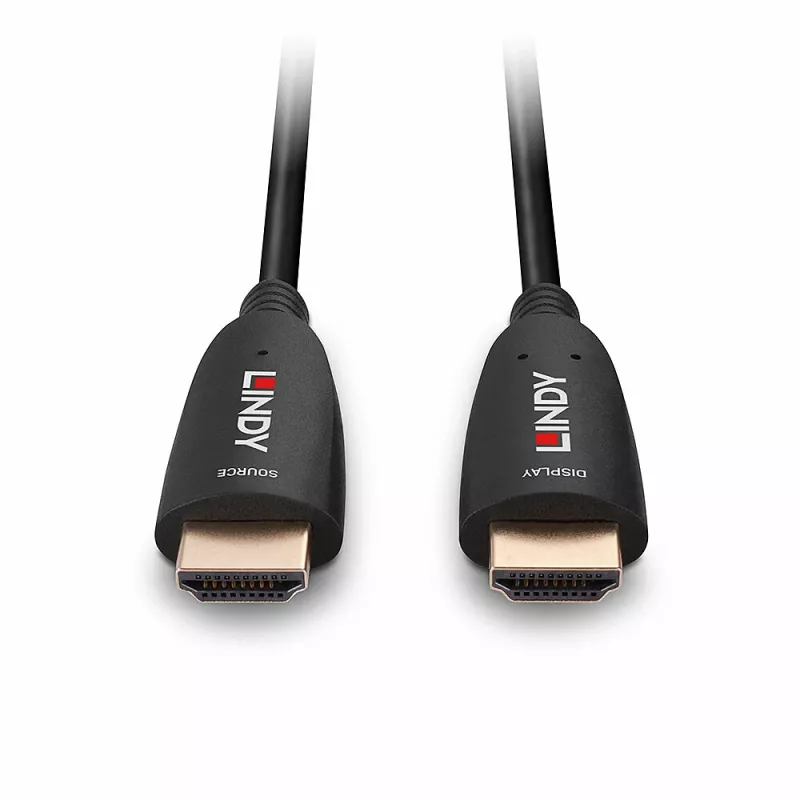 Lindy 60m Fibre Optic Hybrid HDMI 8K60 Cable, 60 m, HDMI Type A (Standard), HDMI Type A (Standard), 48 Gbit/s, Black