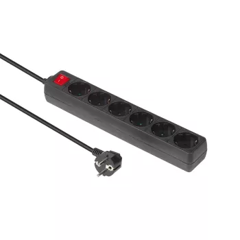 Microconnect GRU0063B power extension 3 m 6 AC outlet(s) Indoor Black