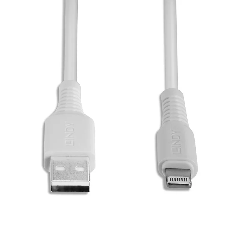 Lindy 3m USB to Lightning Cable, White, 3 m, USB A, Male, Male, White, Straight