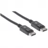 Manhattan DisplayPort 1.2 Cable, 4K@60hz, 1m, Male to Male, With Latches, Fully Shielded, Black, Lifetime Warranty, Equivalent to DISPL1M